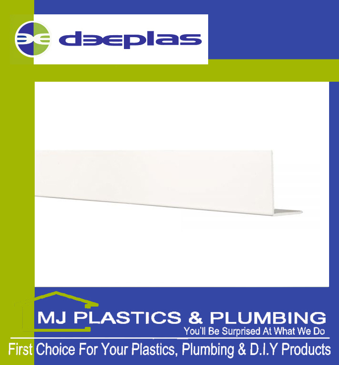 Deeplas 60mm x 40mm x 3mm PVC Angle - Deeplas White